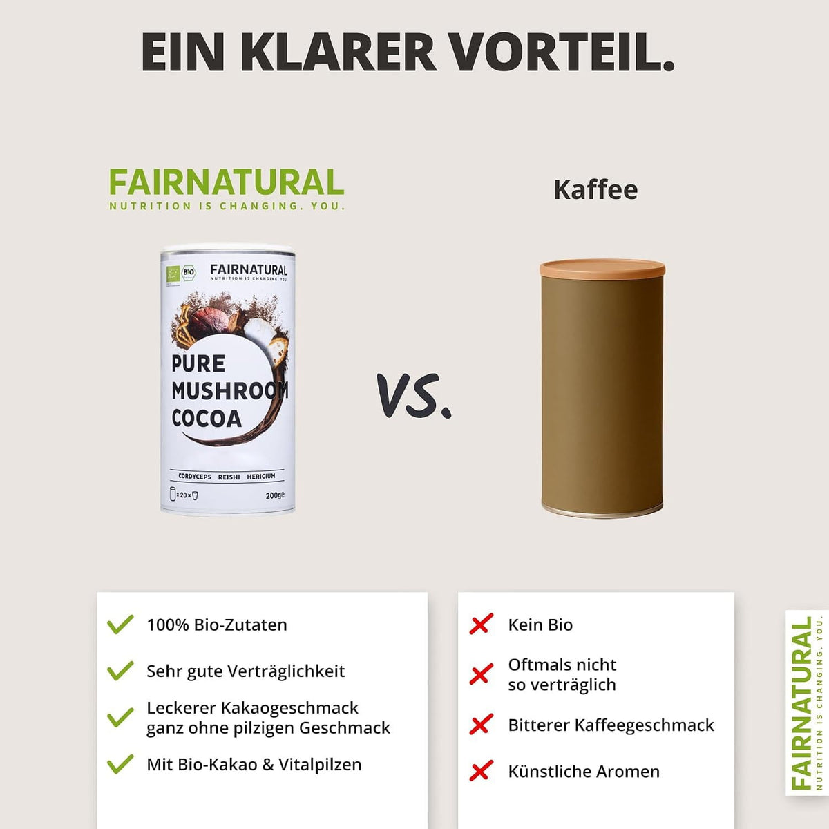 Bio Mushroom Kakao Pulver von Fairnatural, weitere Ansicht