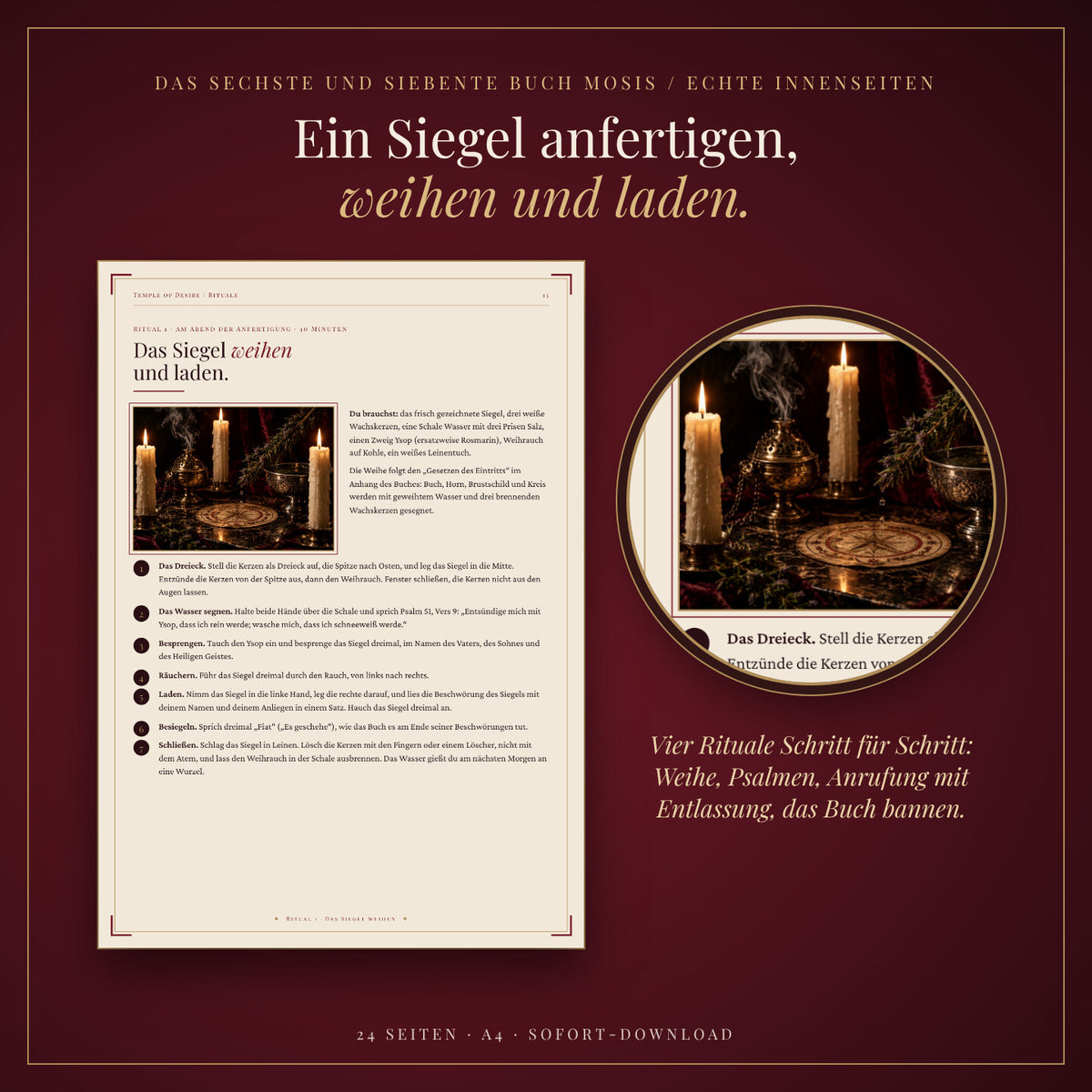 Echte Innenseiten: Ritual zum Weihen und Laden eines Siegels