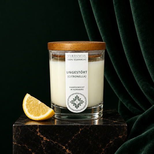 Ungestört (Citronella) Duftkerze von Verdancia aus Sojawachs, Produktansicht