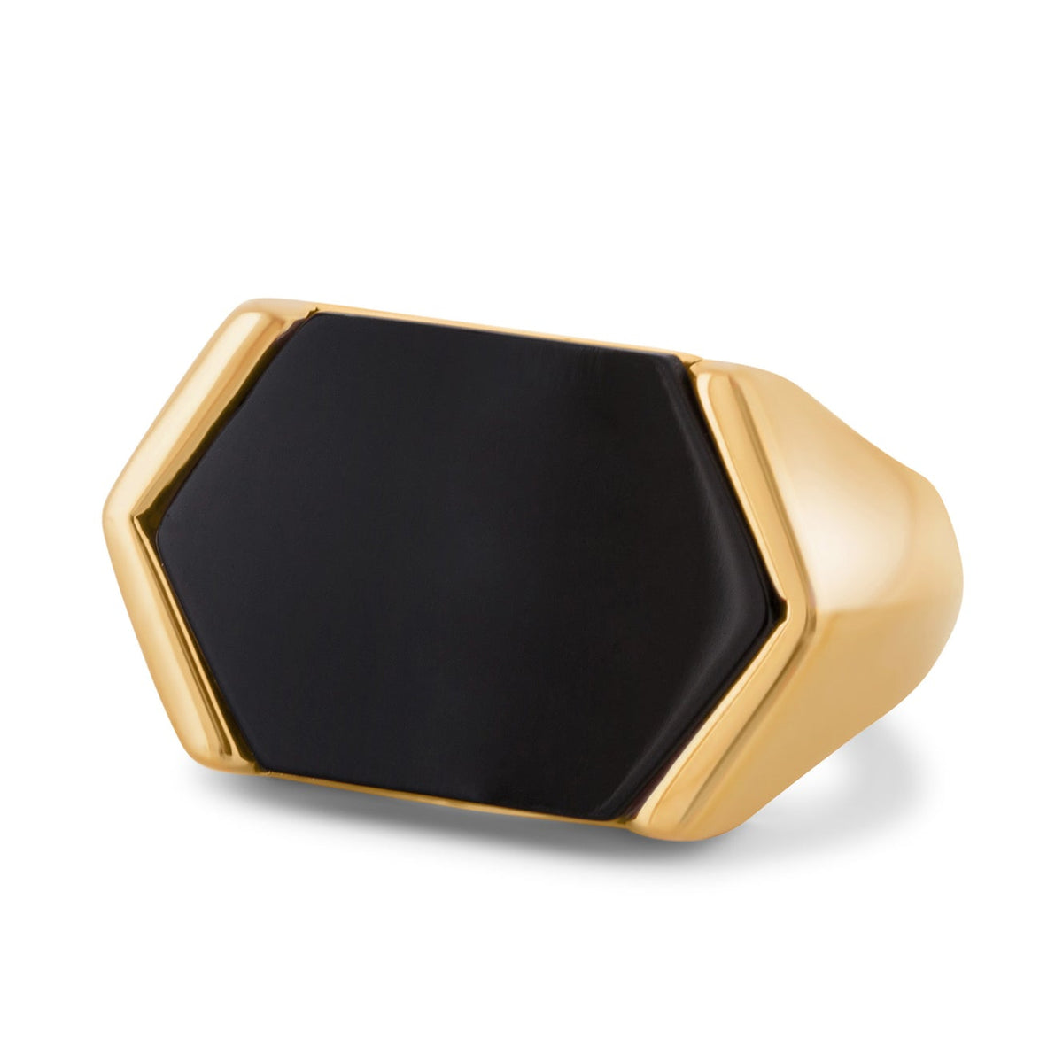 Akitsune Abyss Ring Gold-Schwarz, Frontansicht