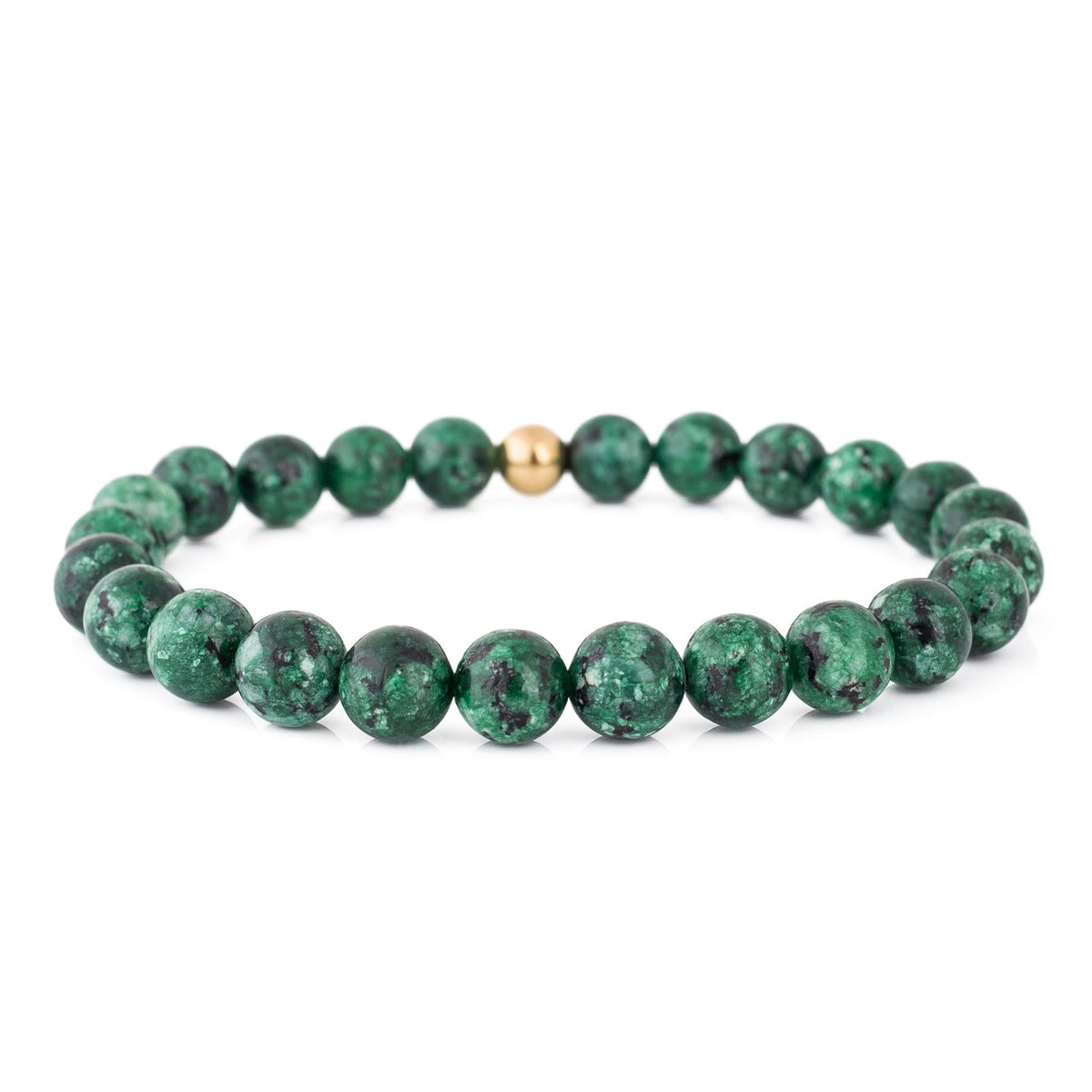 Akitsune Globae Perlenarmband Marble Green, Gesamtansicht