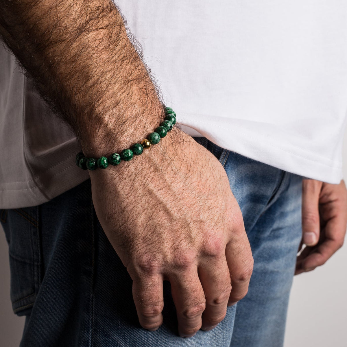Globae Perlenarmband von Akitsune in Marble Green, weitere Ansicht