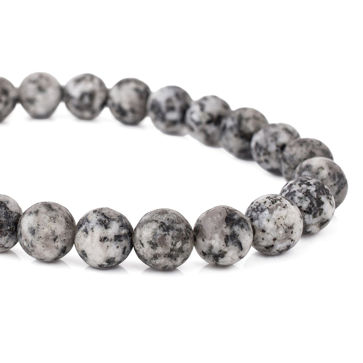 Akitsune Globae Armband Marble Grey, Detailansicht der Perlen