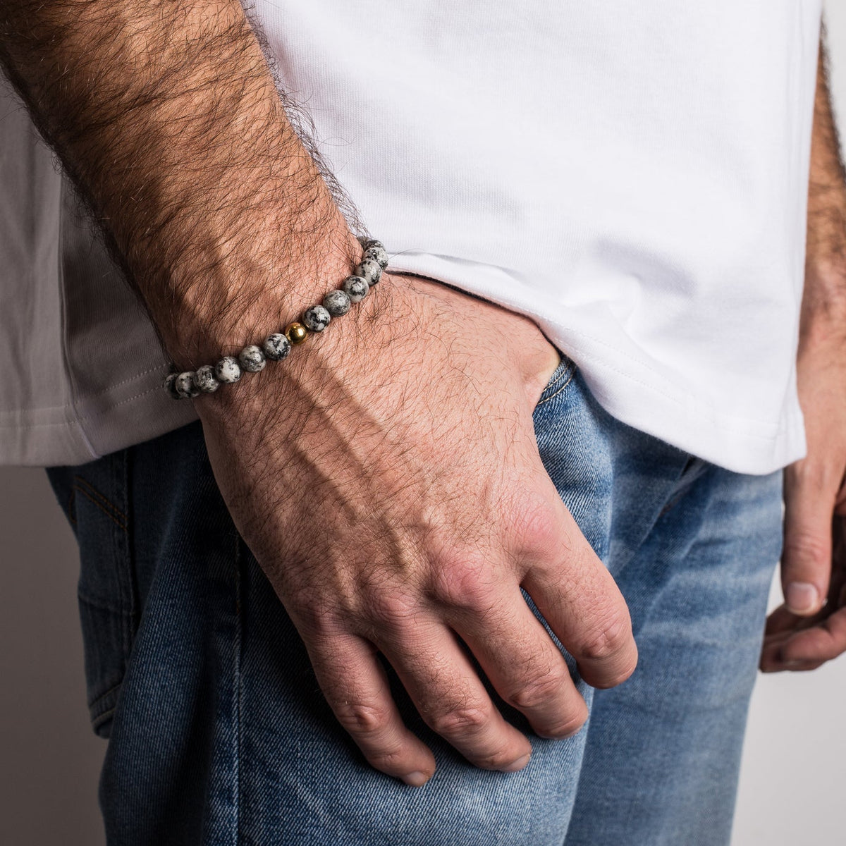Akitsune Globae Armband Marble Grey, weitere Ansicht