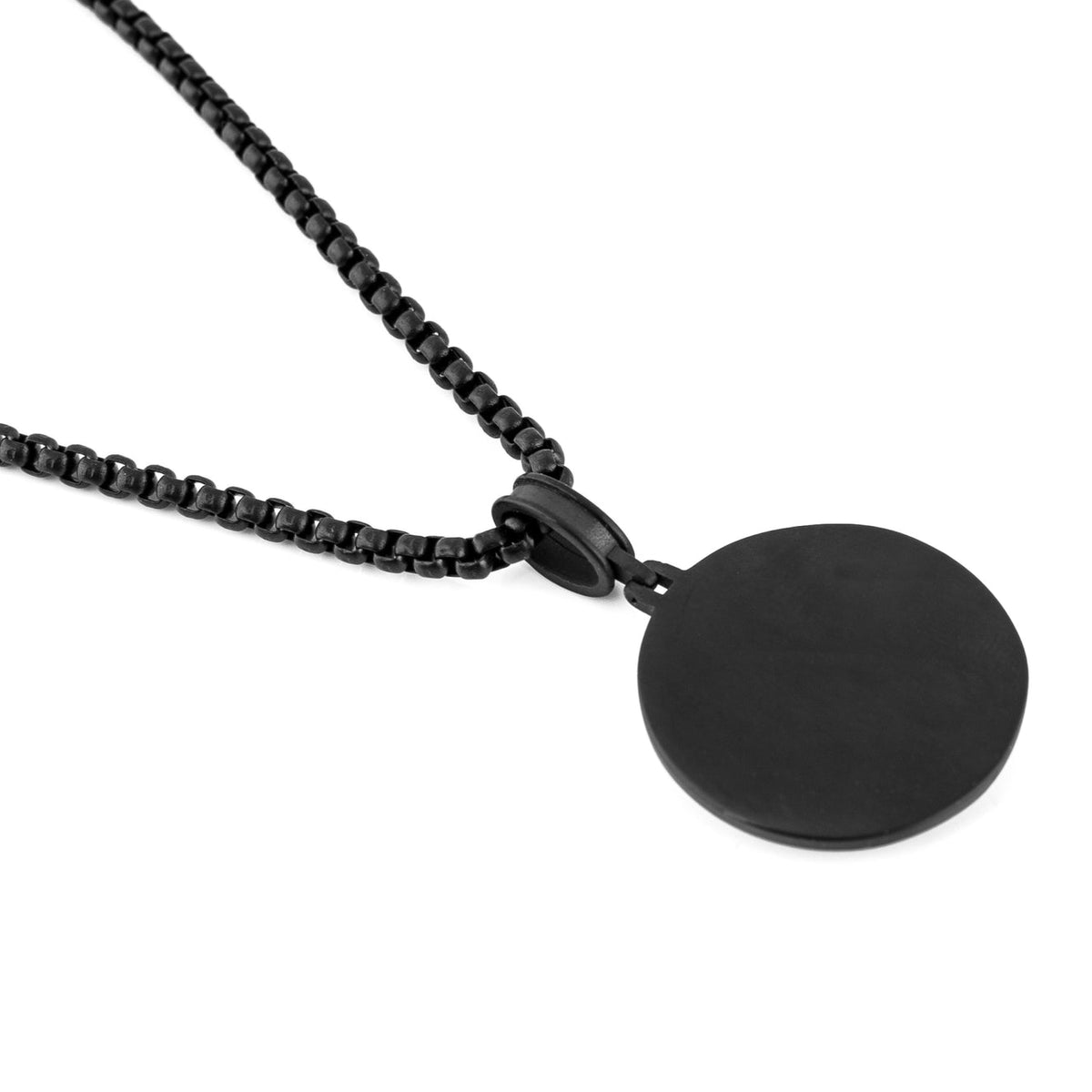 Akitsune Imperator Kette Mattschwarz, Gesamtansicht von Kette und Anhänger