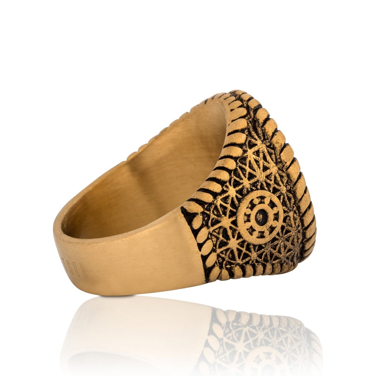 Akitsune Imperator Ring Antikgold, zweite Rückansicht