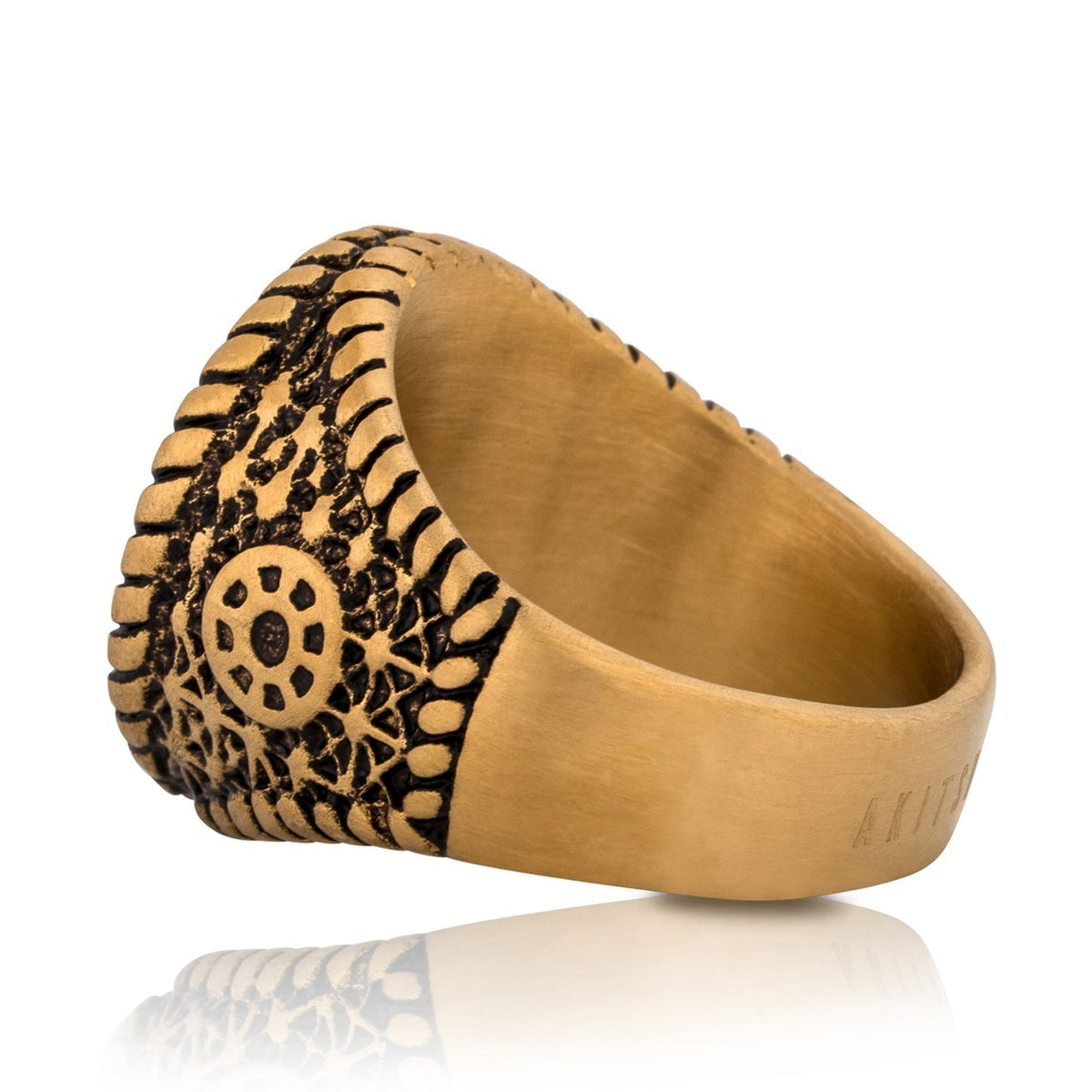 Akitsune Imperator Ring Antikgold, Rückansicht