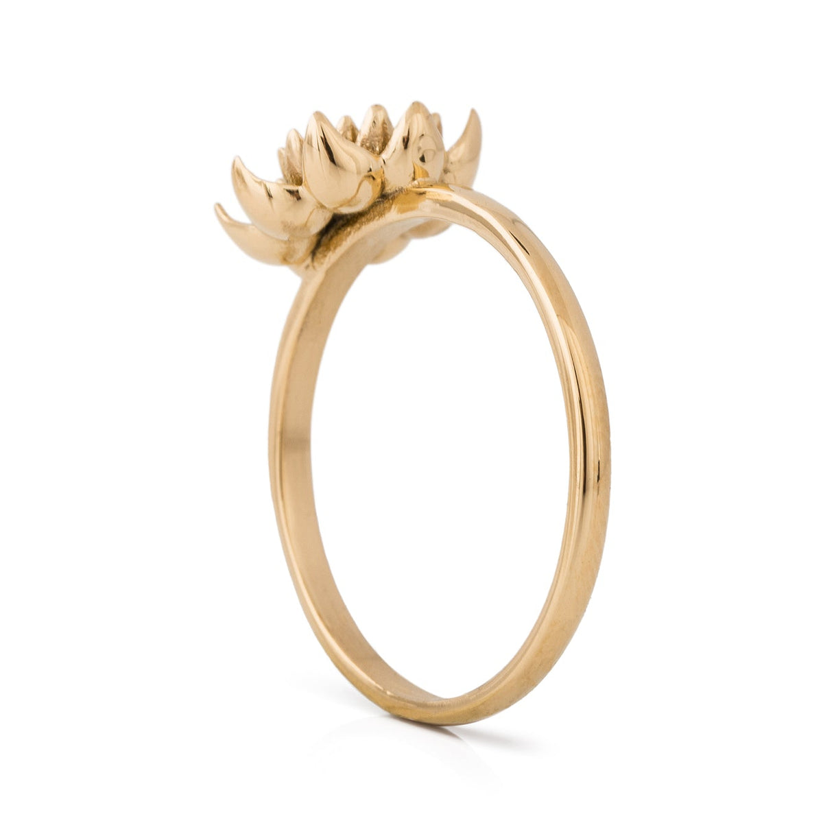 Akitsune Lotus Solitärring Gold, zusätzliche Ansicht