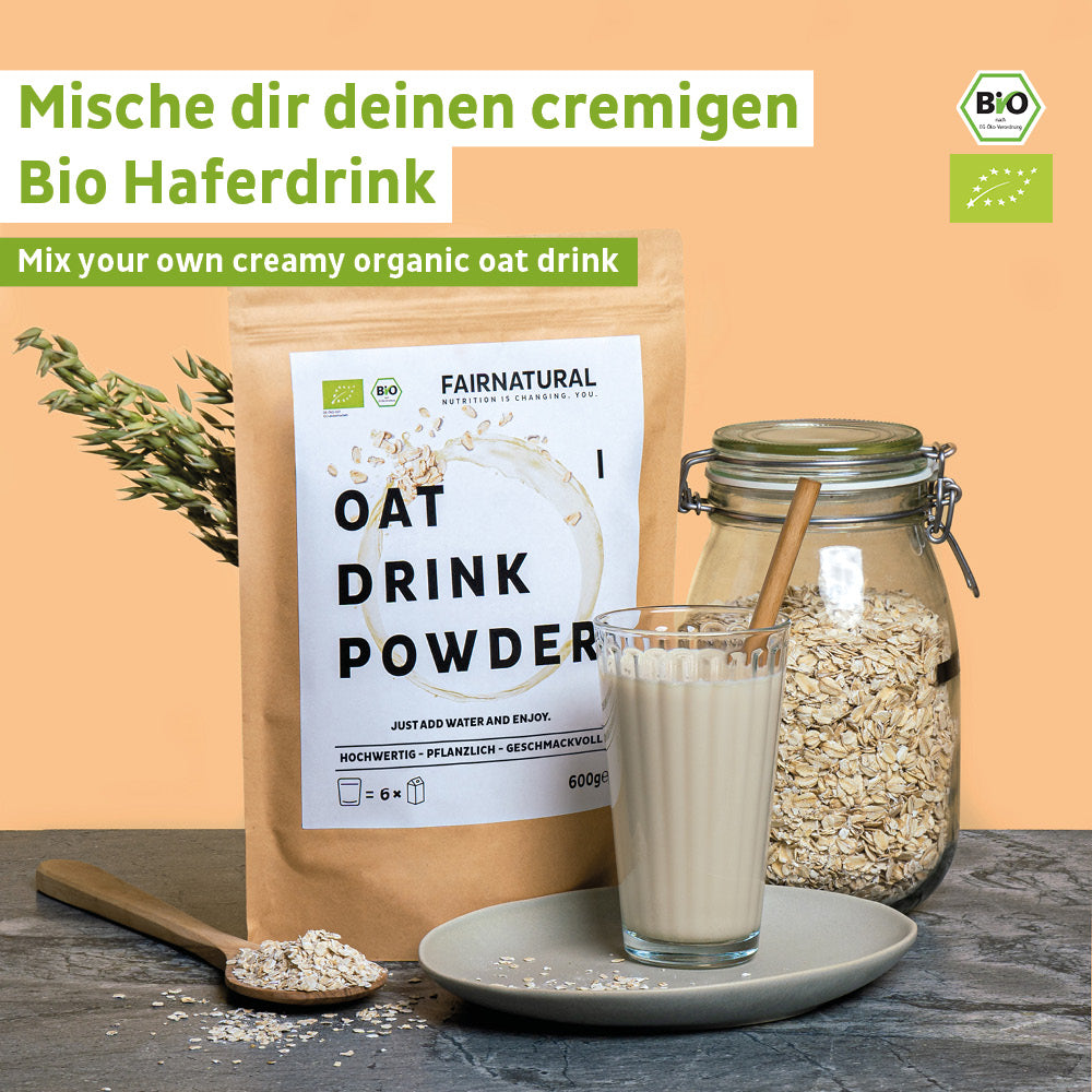 Fairnatural Bio Haferdrink Pulver, Ansicht zur Anwendung