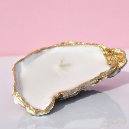 Austernkerze Goldrand Sojawachs Aifcandles Temple of Desire