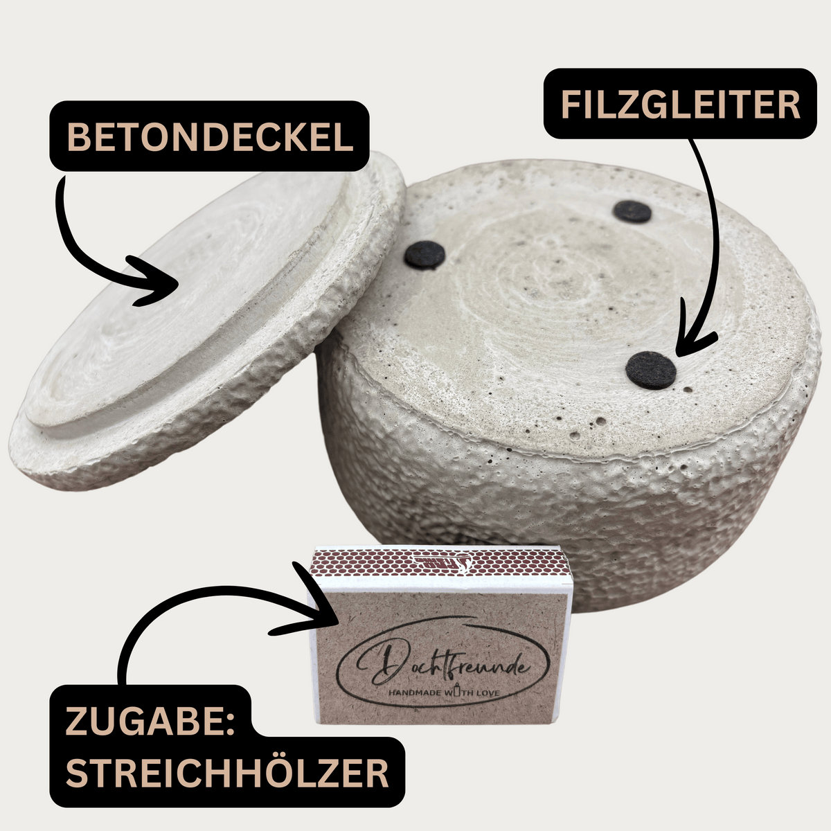 Betonkerzen-Set Natural Duo, Ansicht 7