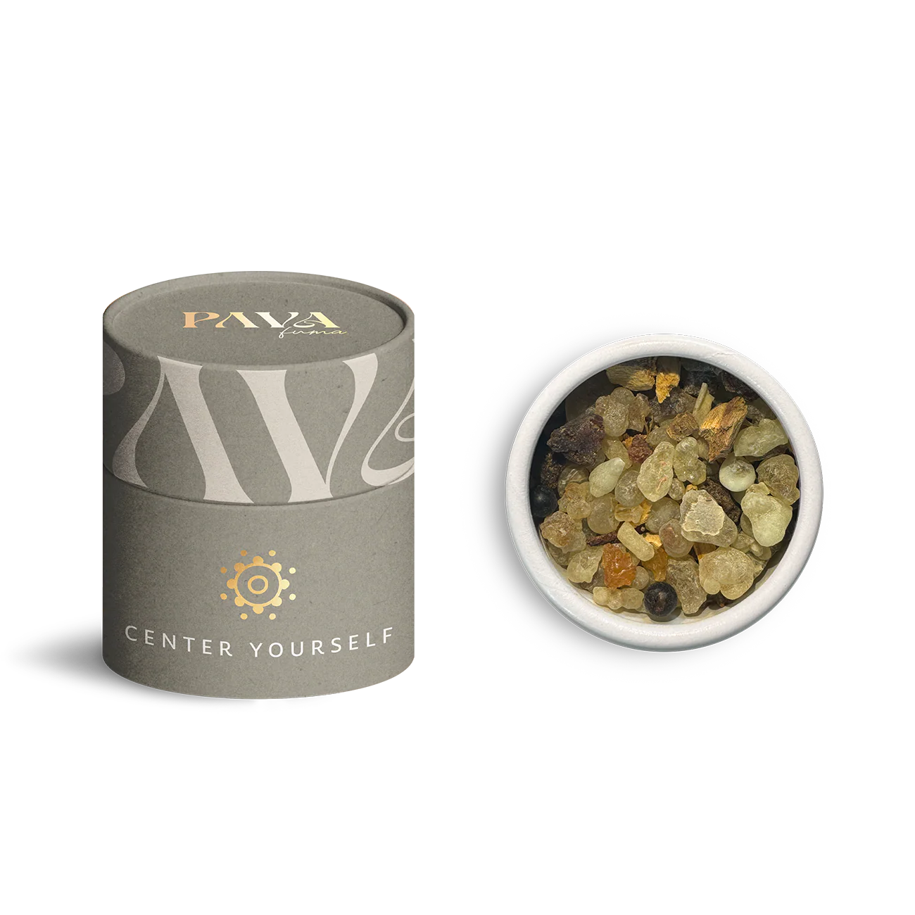 Center Yourself Räuchermischung mit Wacholder, Palo Santo, Myrrhe und Weihrauch von PAVA FUMA