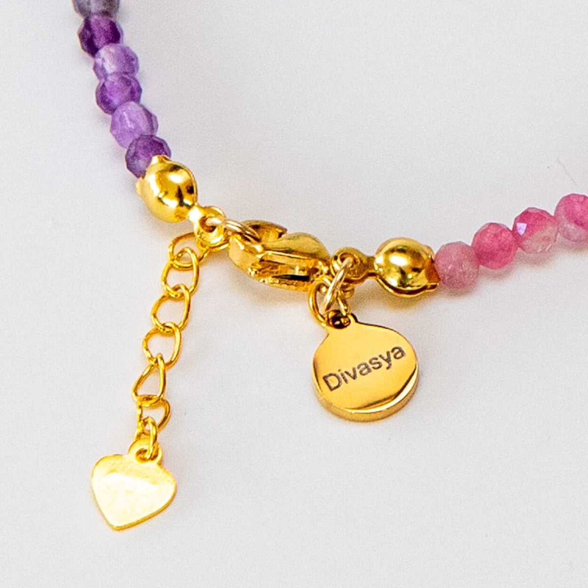 Chakra-Armband mit vergoldetem Lebensblume-Anhänger, Produktbild 4