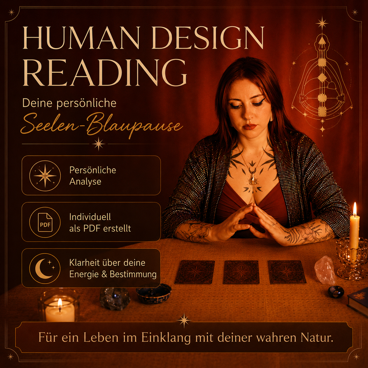 Human Design Reading als persönliche Seelen-Blaupause mit individueller PDF Analyse