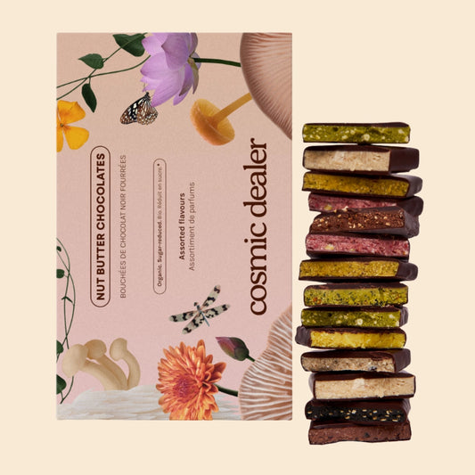 Cosmic Dealer Chakra Pralinen | Spirituelle Bio-Schokolade (14 Stk.)