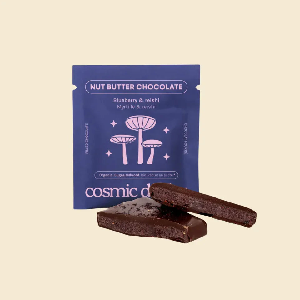 Cosmic Dealer Schokolade Wild Blueberry Reishi Functional Food Pilzschokolade Vegan Temple of Desire