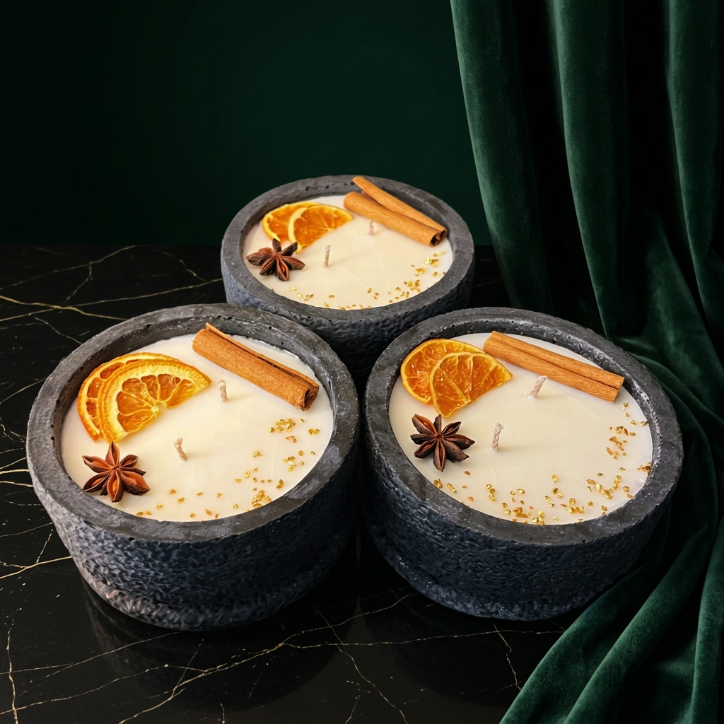 Betonkerzen-Set Vanilla Toffee, Ansicht 2