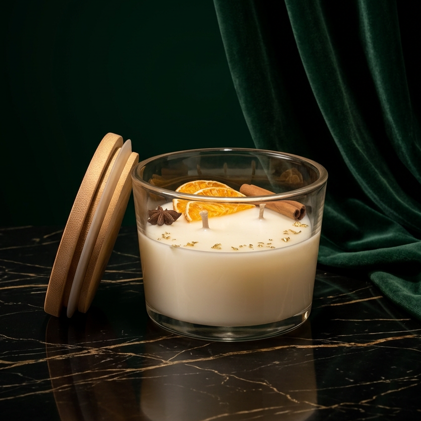 Winter-Duftkerze im Glas, Ansicht 5