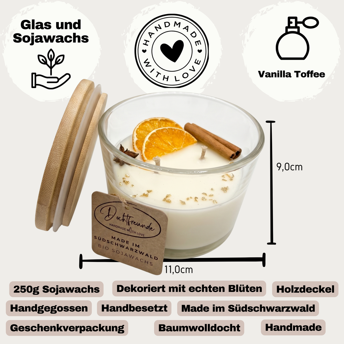 Winter-Duftkerze im Glas, Ansicht 3