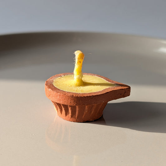 Einzelne Ghee Kerze Tongefäß Diya Lampe Yoga Meditation Temple of Desire