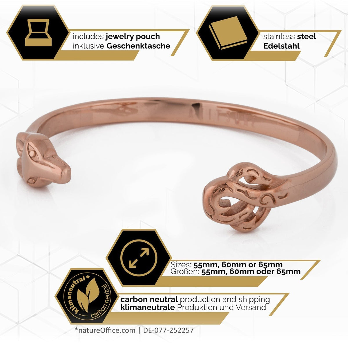 Akitsune Ferus Armreif Roségold, weitere Produktansicht