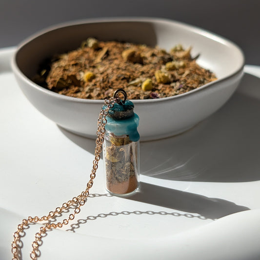 Geldmagnet Phiole Halskette | Wohlstand Talisman | Handarbeit