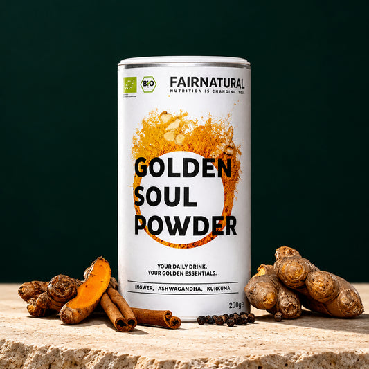 Bio Goldene Milch Pulver von Fairnatural, 200 g, Produktansicht