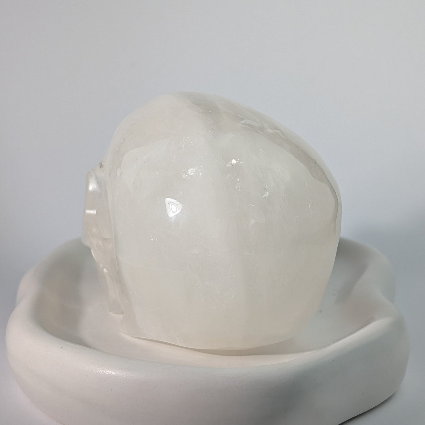 Großer klarer Kristallschädel Jasper Bergkristall 1170g