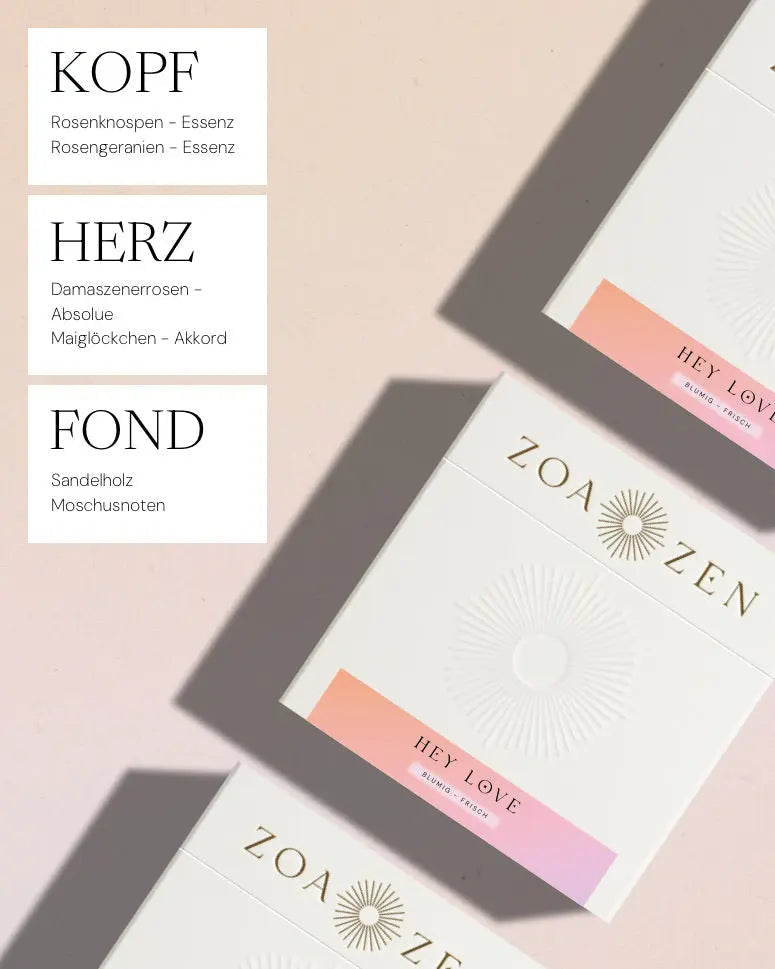 ZoaZen Hey Love Räucherpapier auf hellem Untergrund