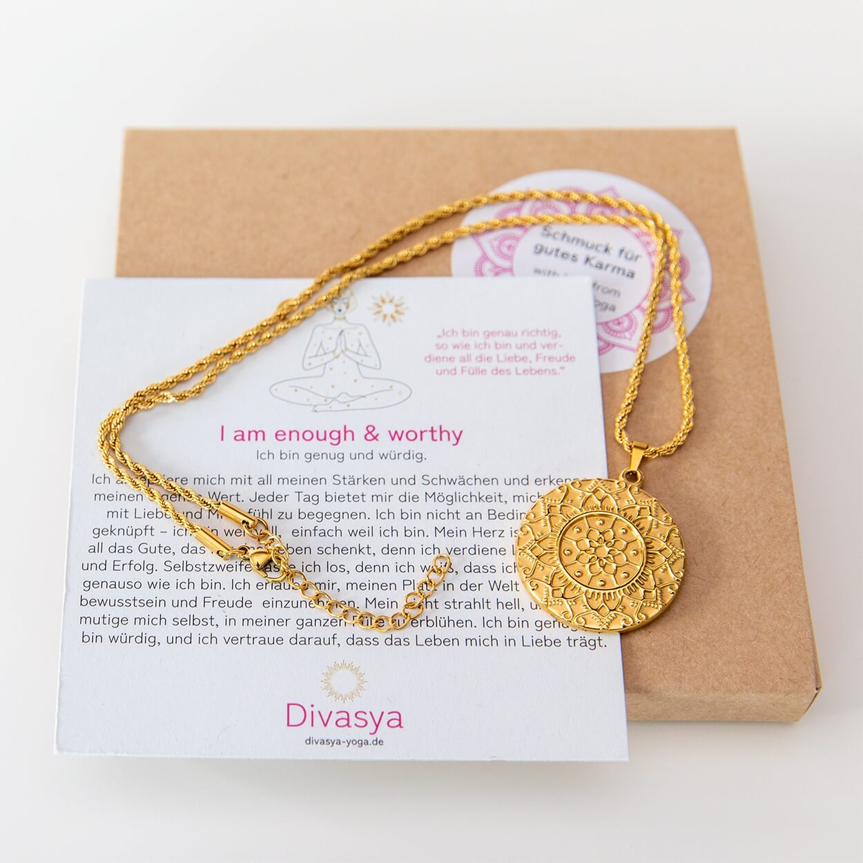 Mandala Kette mit 45 cm Länge und Verlängerungsstück