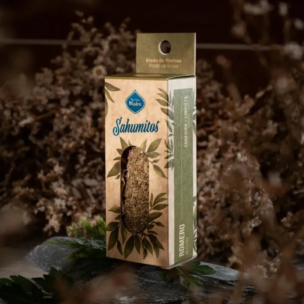 Handgebundenes Sagrada Madre Sahumito Räucherbündel mit Rosmarin, für energetische Reinigung und Verbindung