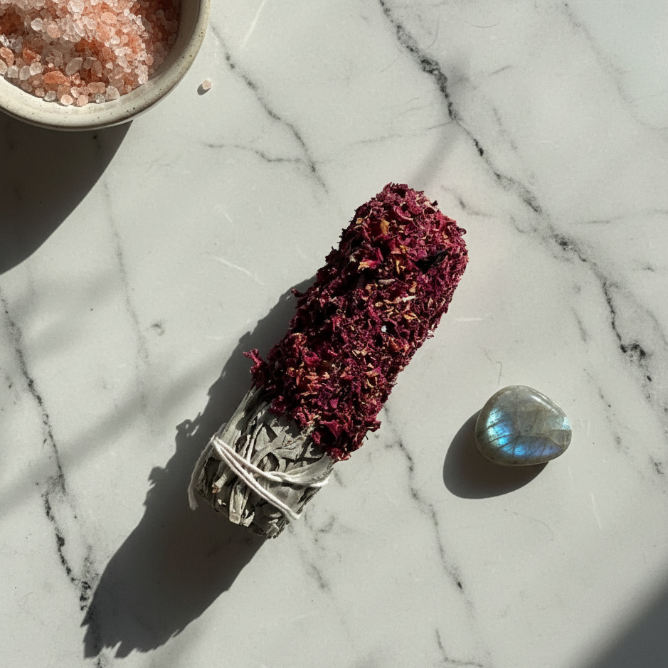  Hausreinigung mit Salbei & Rose Räucherbündel 