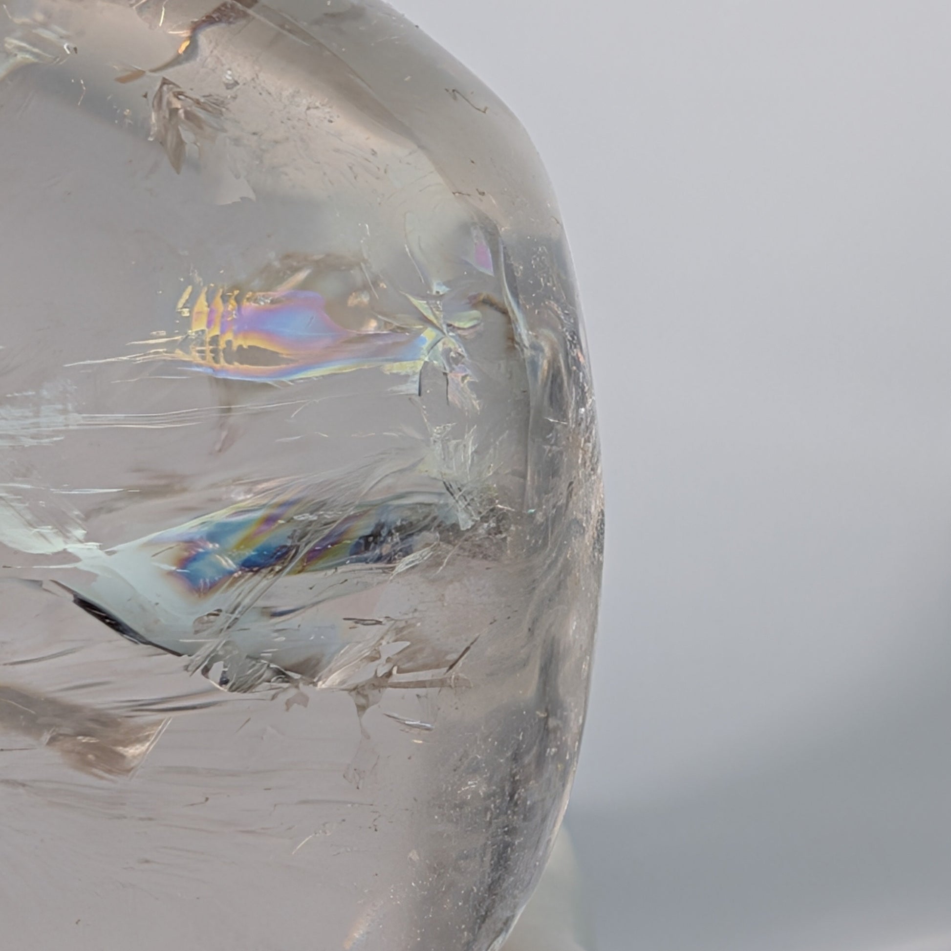 High End Bergkristall Schädel 1448g Regenbogen Handarbeit Meisterstück Sammler Temple of Desire