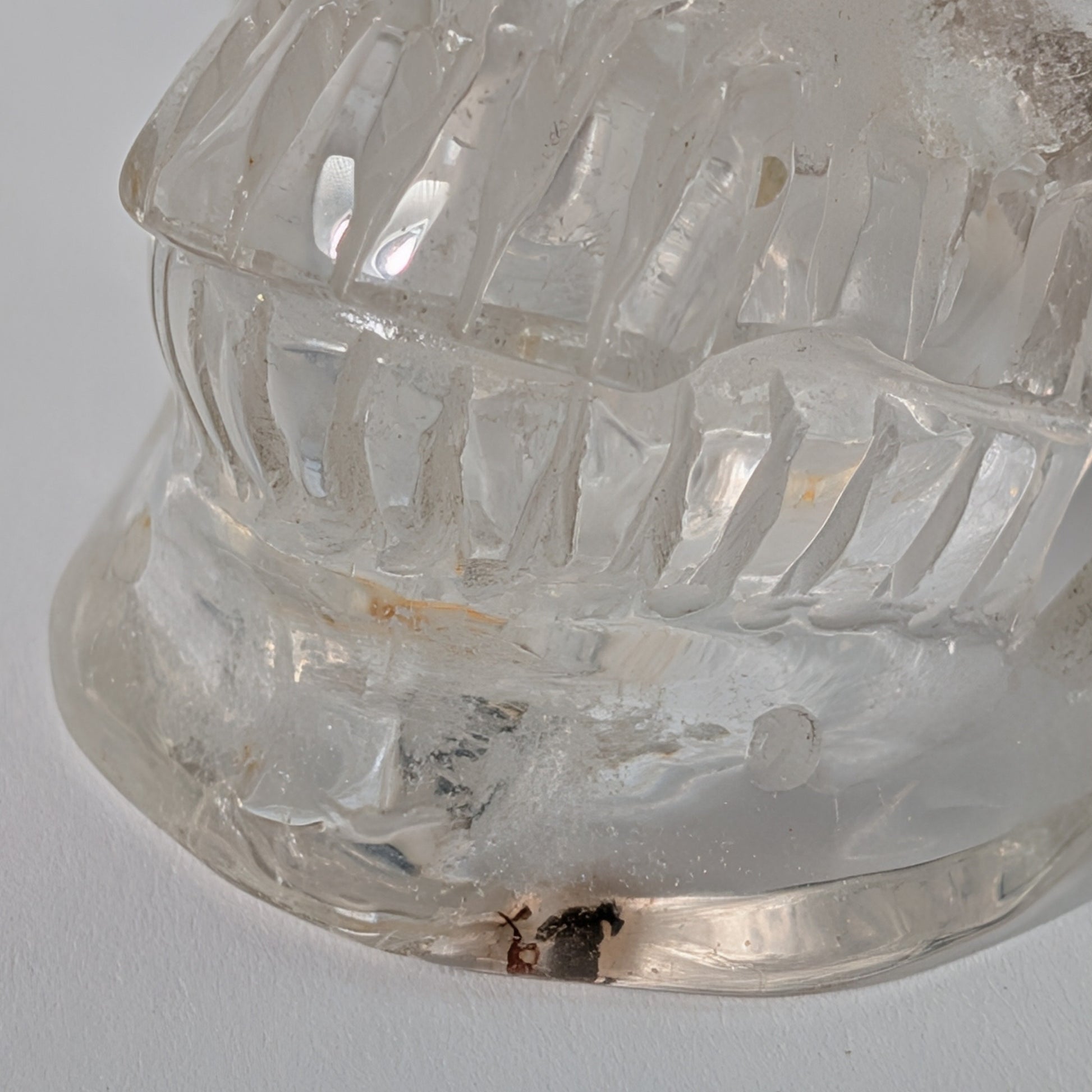 High End Bergkristall Schädel 1448g Regenbogen Handarbeit Meisterstück Sammler Temple of Desire