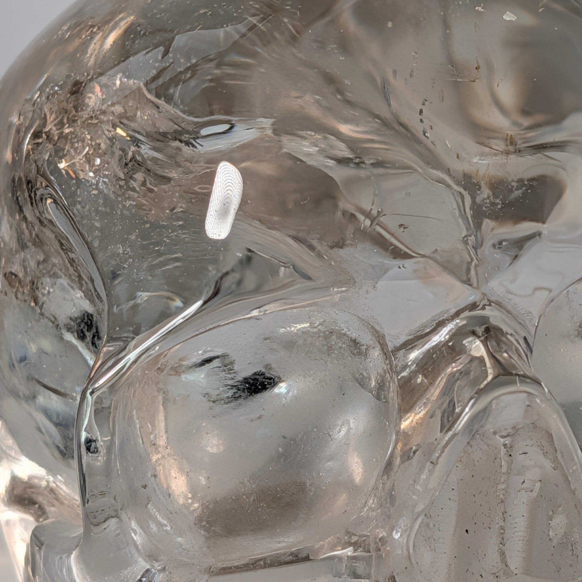 High End Bergkristall Schädel 1448g Regenbogen Handarbeit Meisterstück Sammler Temple of Desire