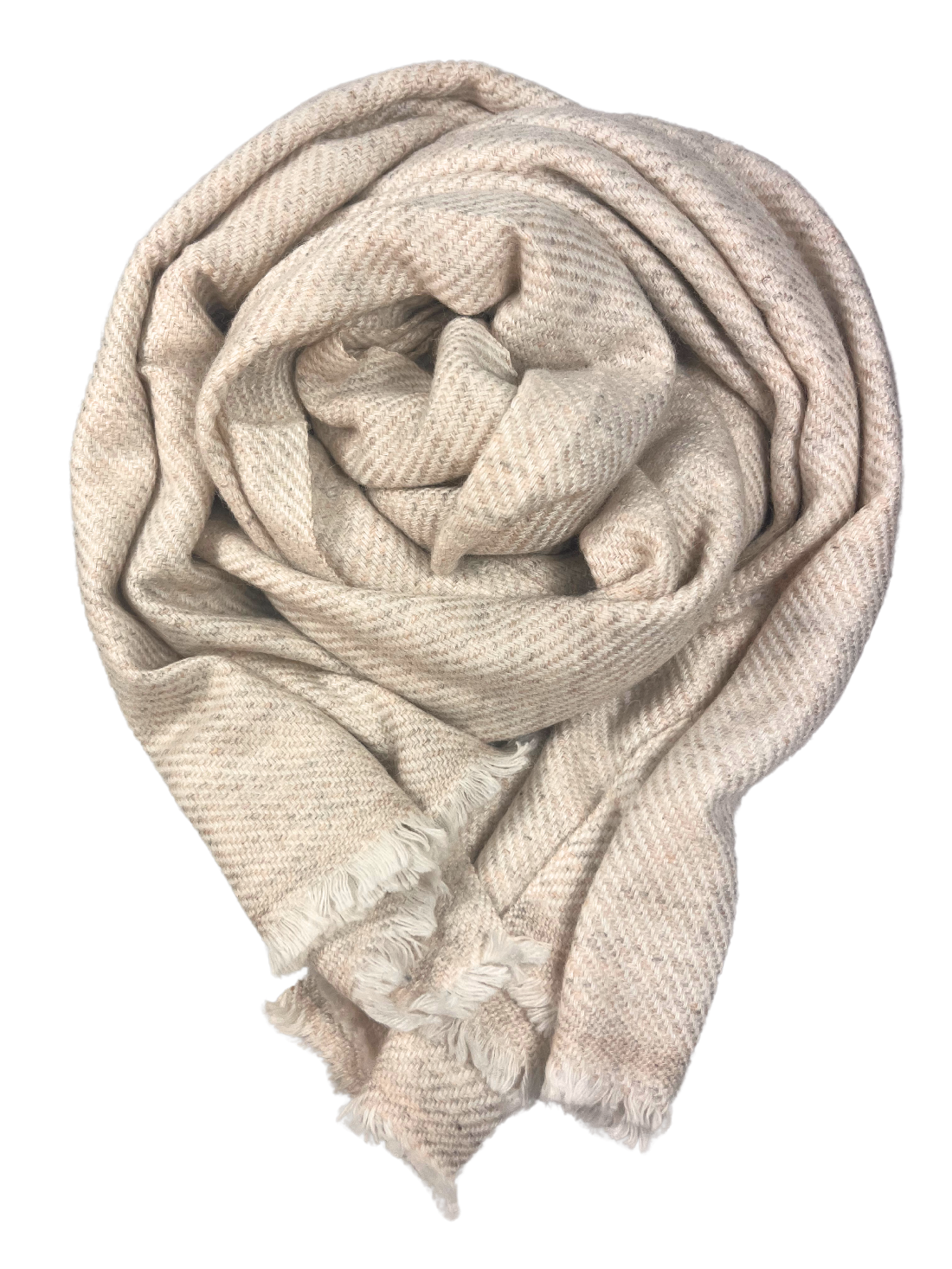 Ankalē Kamelhaarschal in hellem Beige – Detailansicht