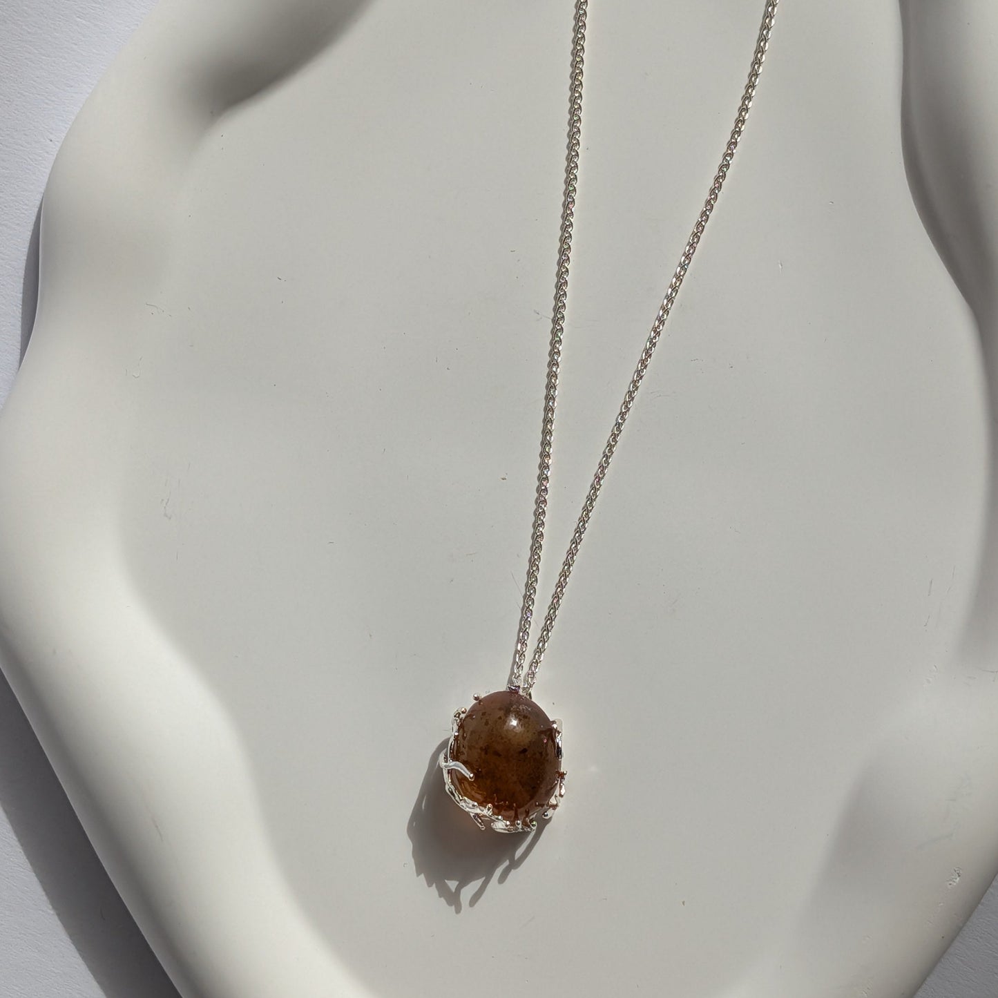 Karibischer Bernstein Halskette | Echtes Silber | Unikat