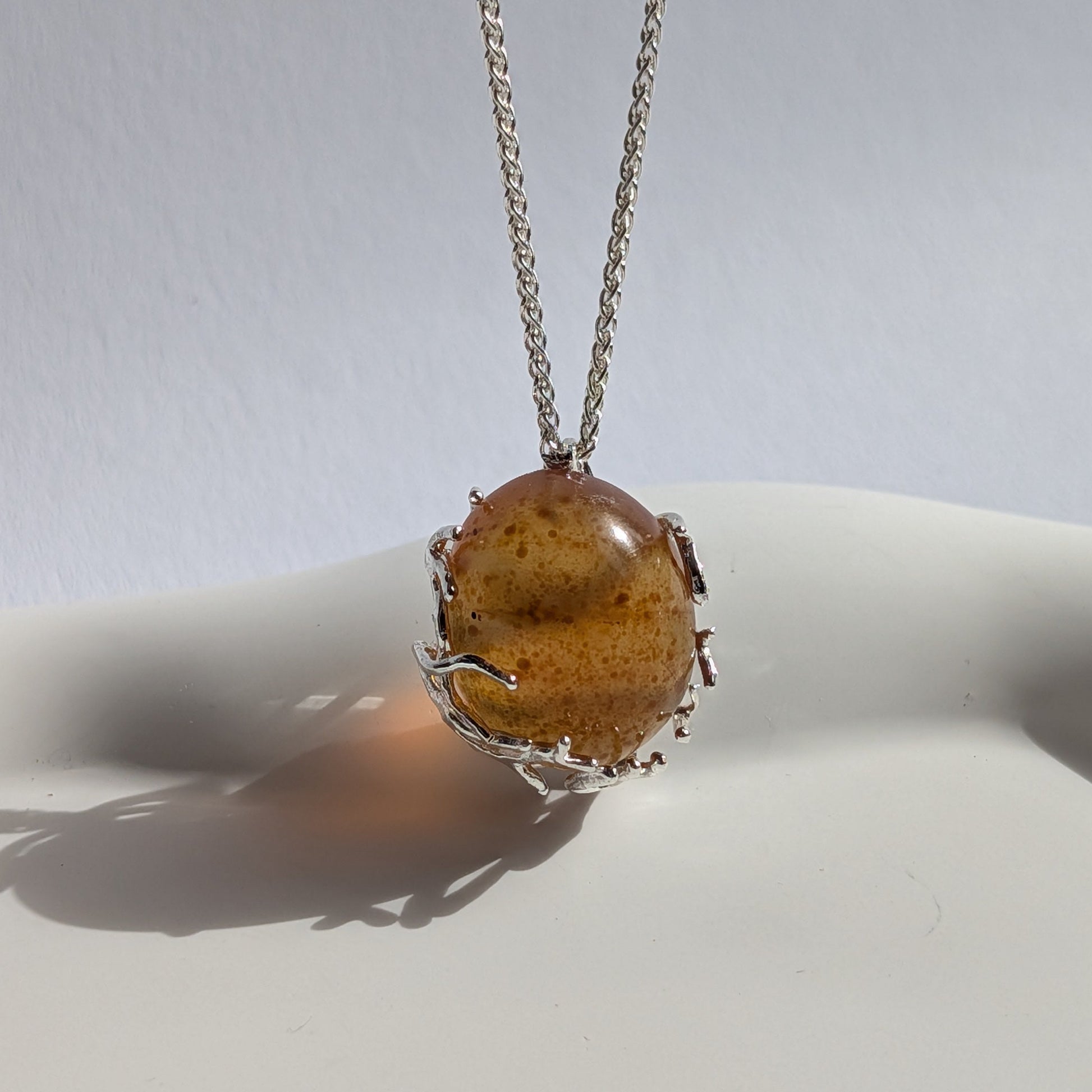 Karibischer Bernstein Halskette | Echtes Silber | Unikat