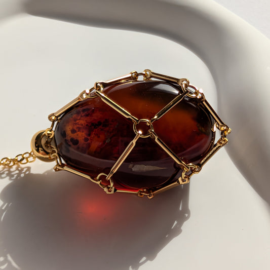 Karibischer Bernstein Talisman | 13g Einzelstück | Handarbeit