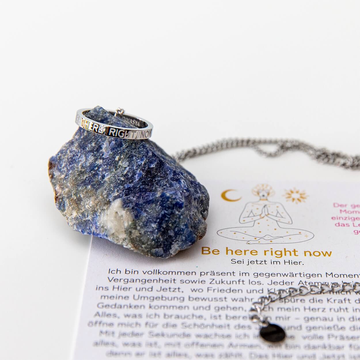 Ringkette 'Be here right now' aus hypoallergenem Edelstahl