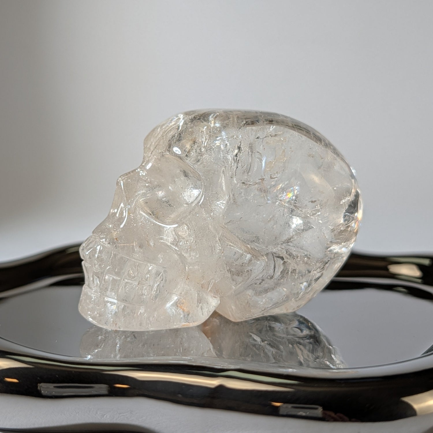 Klarer Kristallschädel Brashar Bergkristall 333g