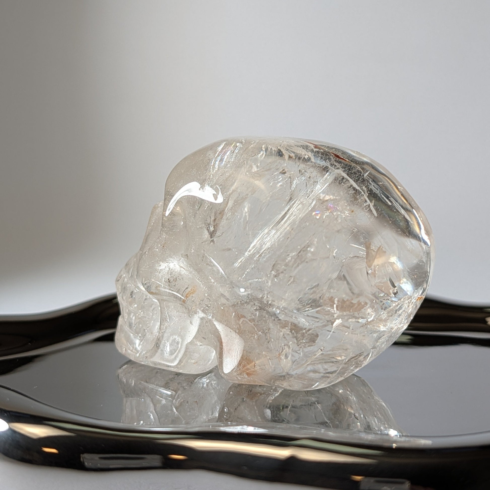Klarer Kristallschädel Brashar Bergkristall 333g