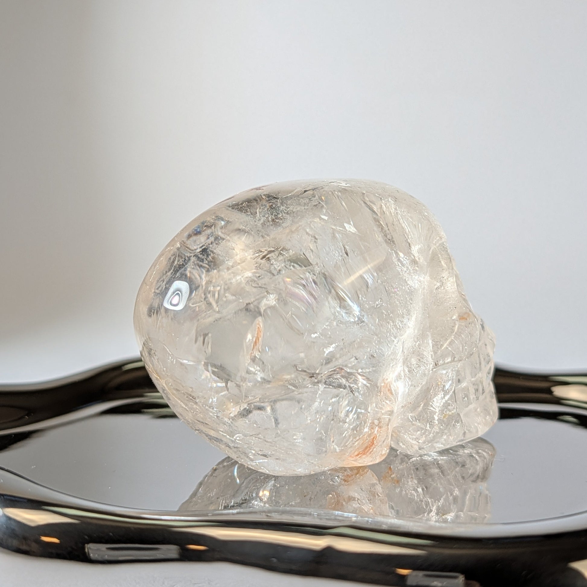 Klarer Kristallschädel Brashar Bergkristall 333g