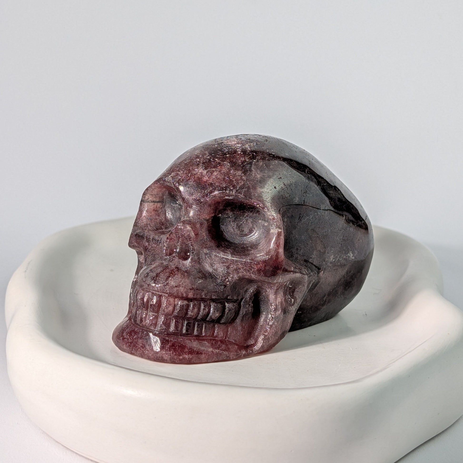 Klarer Kristallschädel Herion Bergkristall 501g