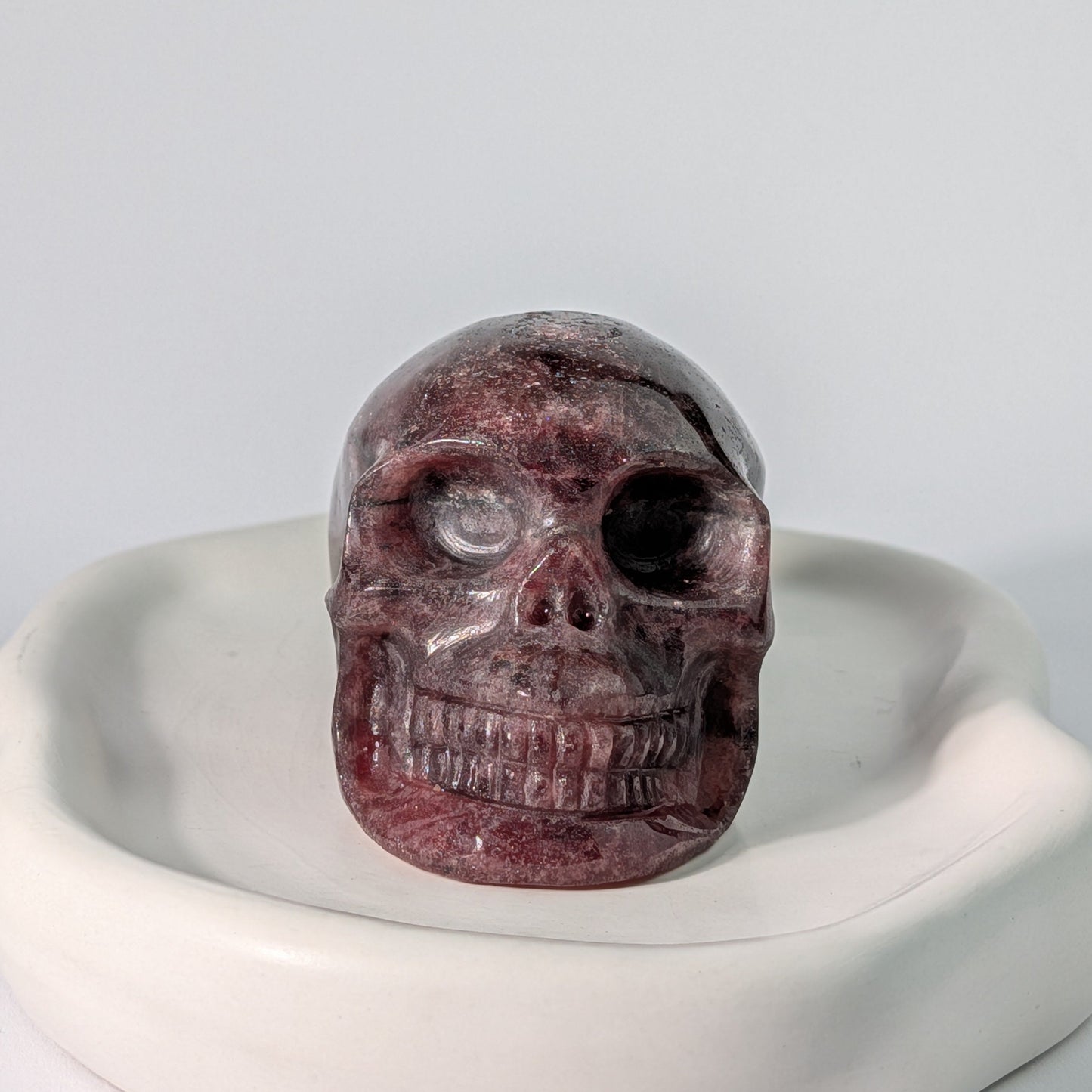 Klarer Kristallschädel Herion Bergkristall 501g