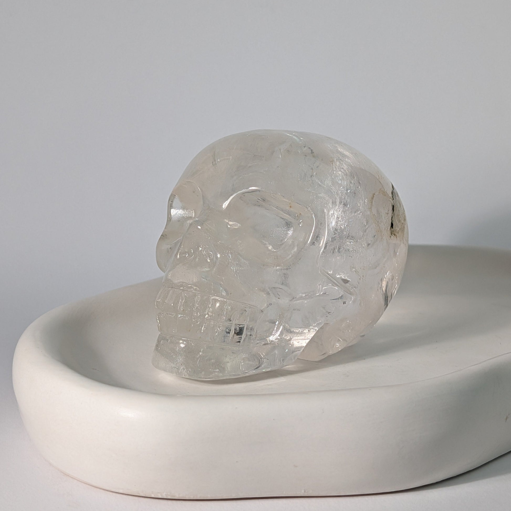 Klarer Kristallschädel Lina Bergkristall 566g