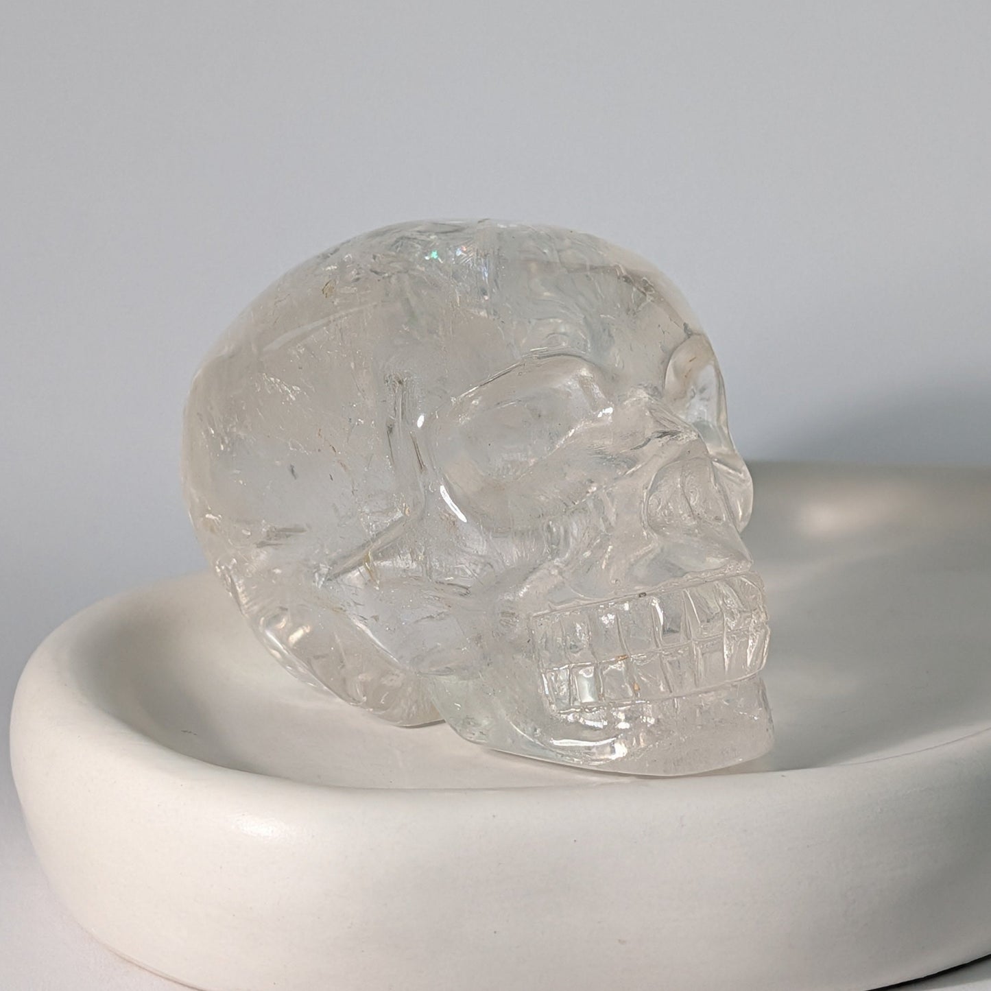 Klarer Kristallschädel Lina Bergkristall 566g