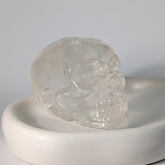 Klarer Kristallschädel Lina Bergkristall 566g