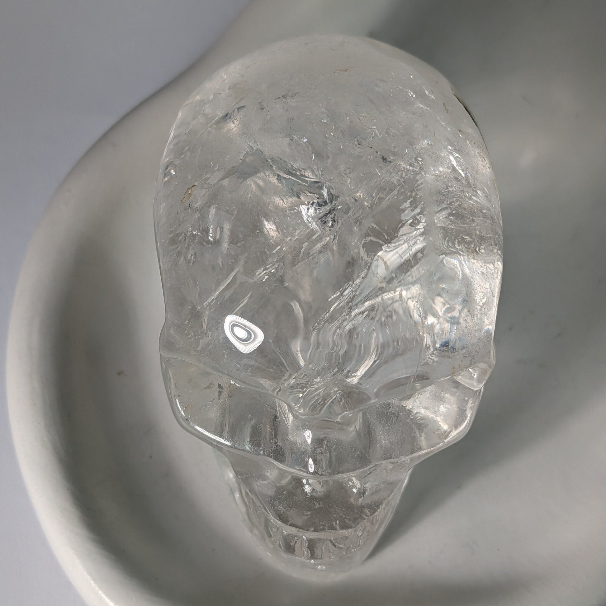 Klarer Kristallschädel Lina Bergkristall 566g