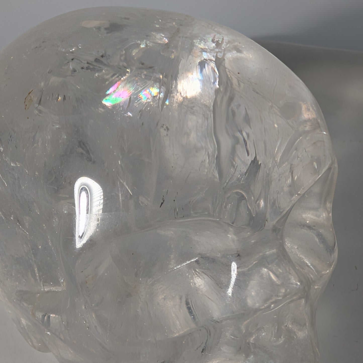 Klarer Kristallschädel Lina Bergkristall 566g